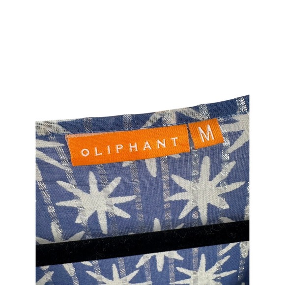 Oliphant Blue White Starburst Metallic Stripe Cotton Tassel Mini Dress Womens M - Picture 3 of 6
